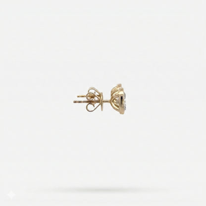 1CT Oval Bezel Stud Earrings