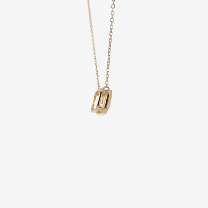 0.77CT Emerald Solitaire E/W Bezel Pendant Necklace