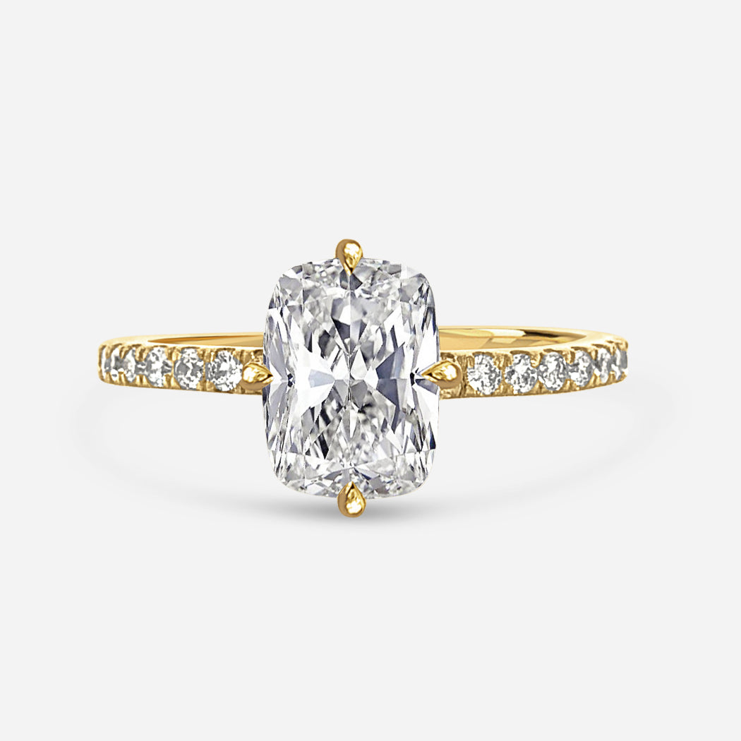 2.5CT Cushion Solitaire with Pavé Setting
