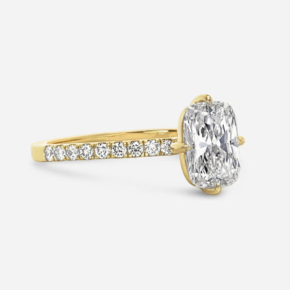 2.5CT Cushion Solitaire with Pavé Setting