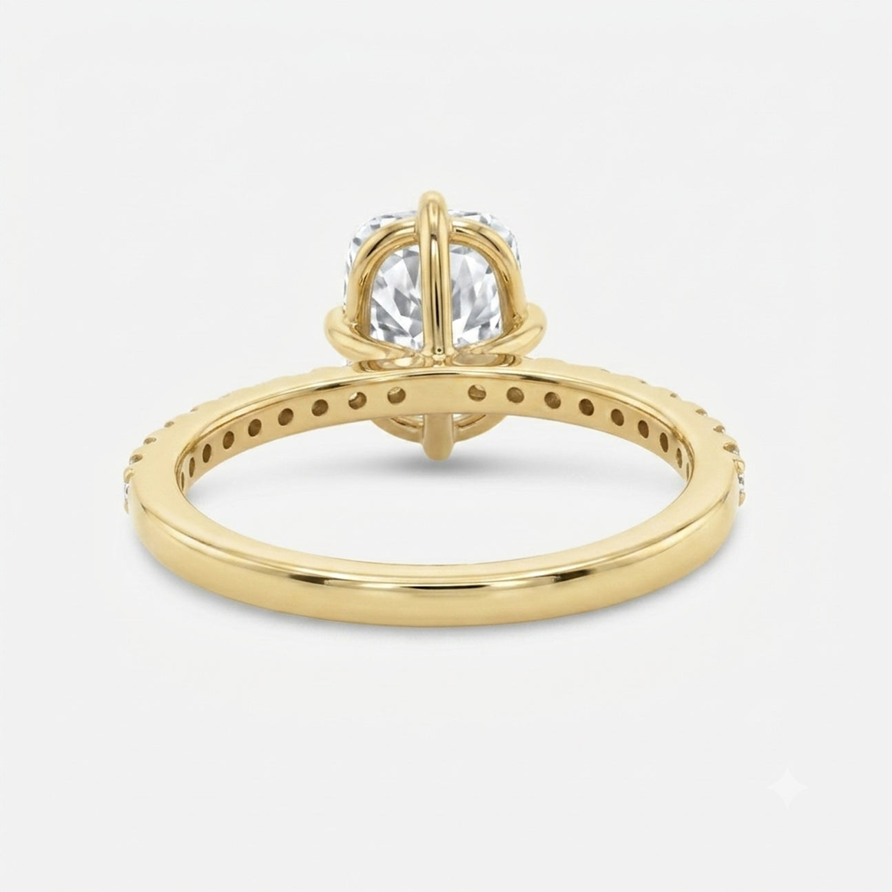 2.5ct cushion solitaire with pavé setting