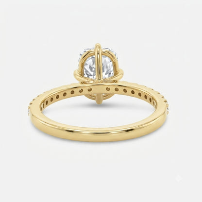 2.5CT Cushion Solitaire with Pavé Setting