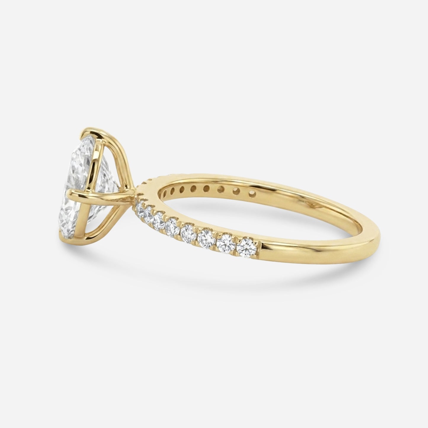 2.5ct cushion solitaire with pavé setting