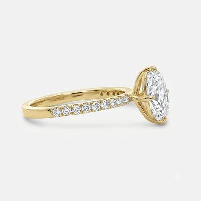 2.5CT Cushion Solitaire with Pavé Setting