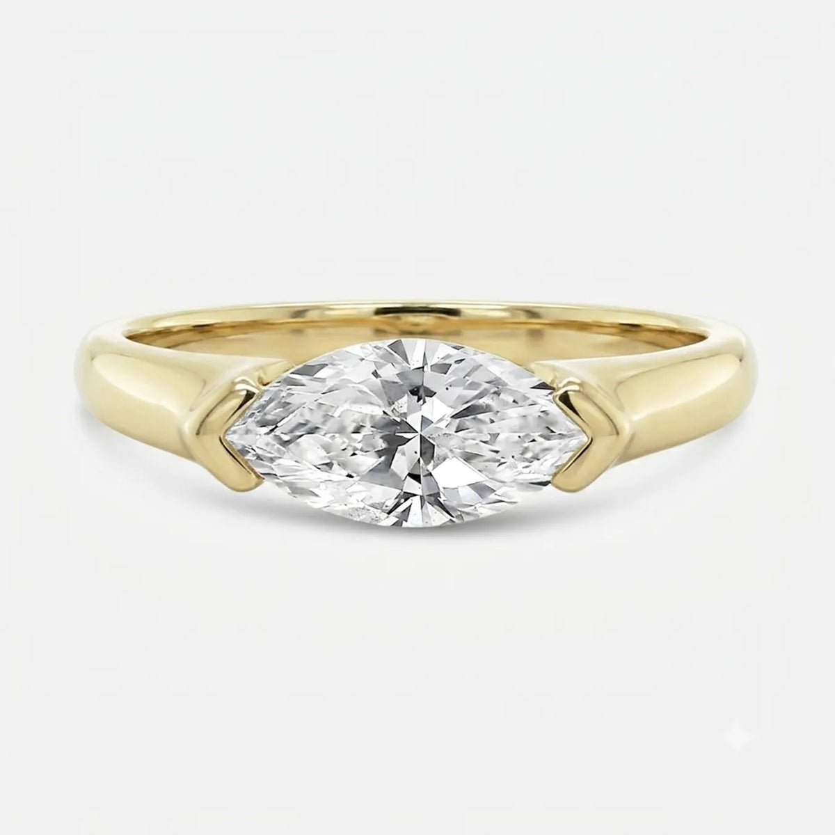 marquise lab diamond east/west solitaire