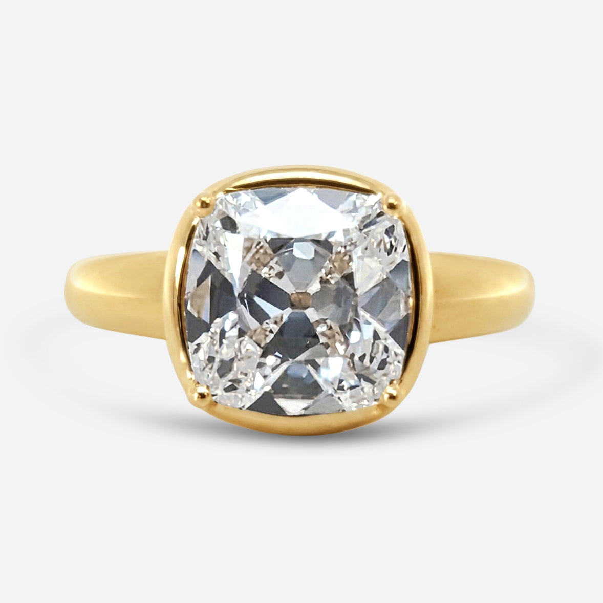 4ct old minded cushion solitaire ring