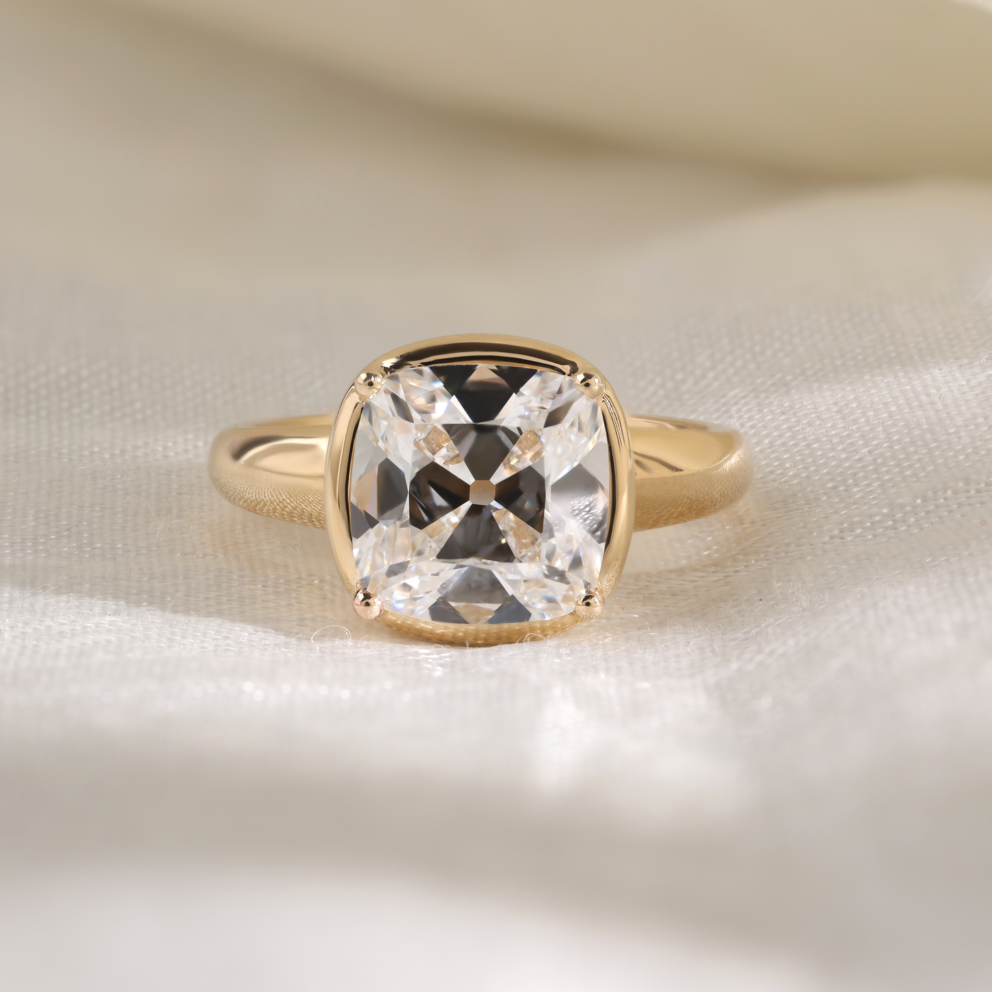 4ct old minded cushion solitaire ring