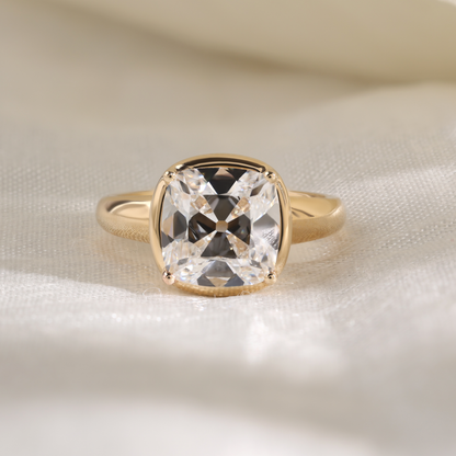 4Ct Old Minded Cushion Solitaire Ring
