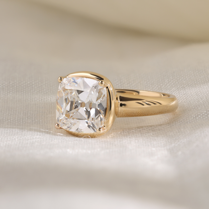 4Ct Old Minded Cushion Solitaire Ring