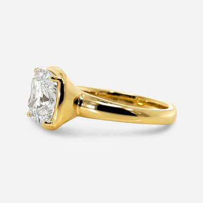 4Ct Old Minded Cushion Solitaire Ring
