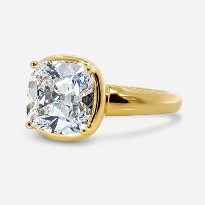 4Ct Old Minded Cushion Solitaire Ring