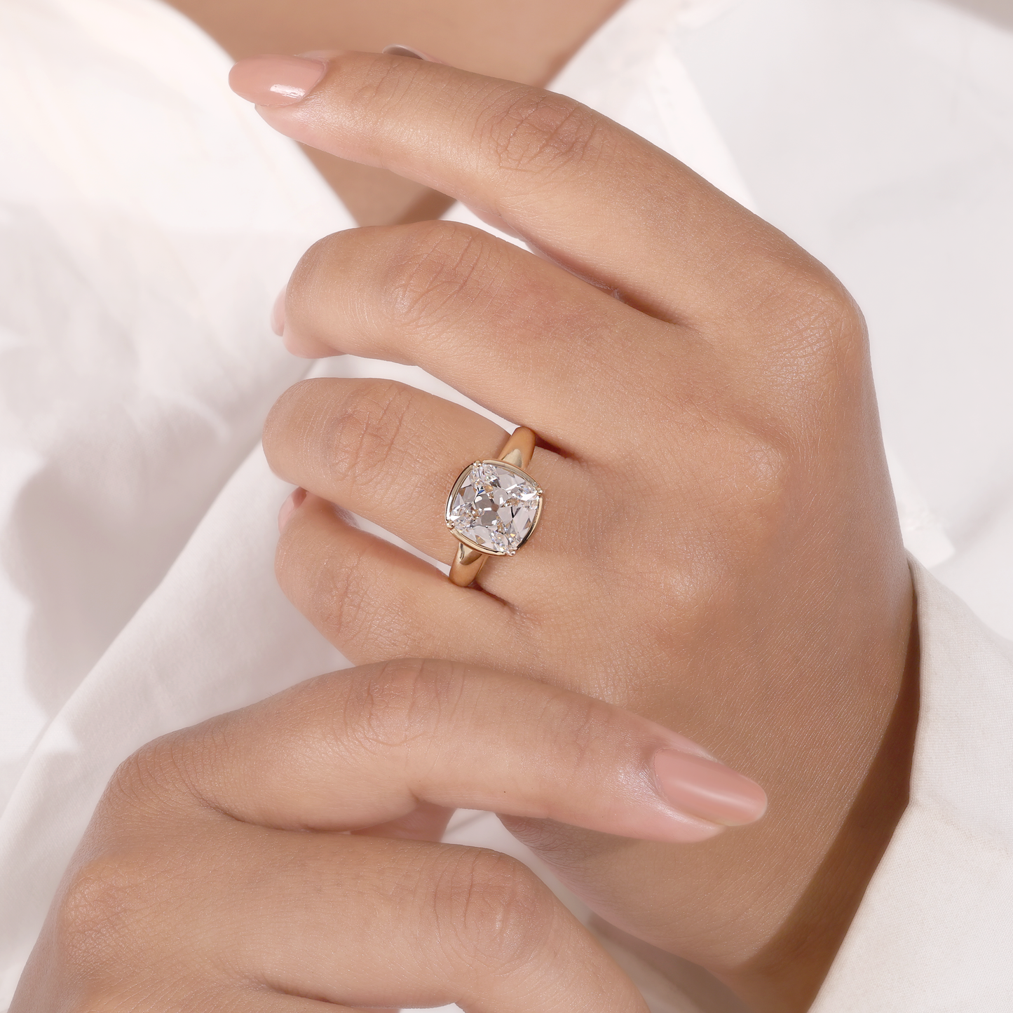 4ct old minded cushion solitaire ring