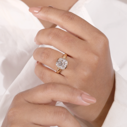 4Ct Old Minded Cushion Solitaire Ring