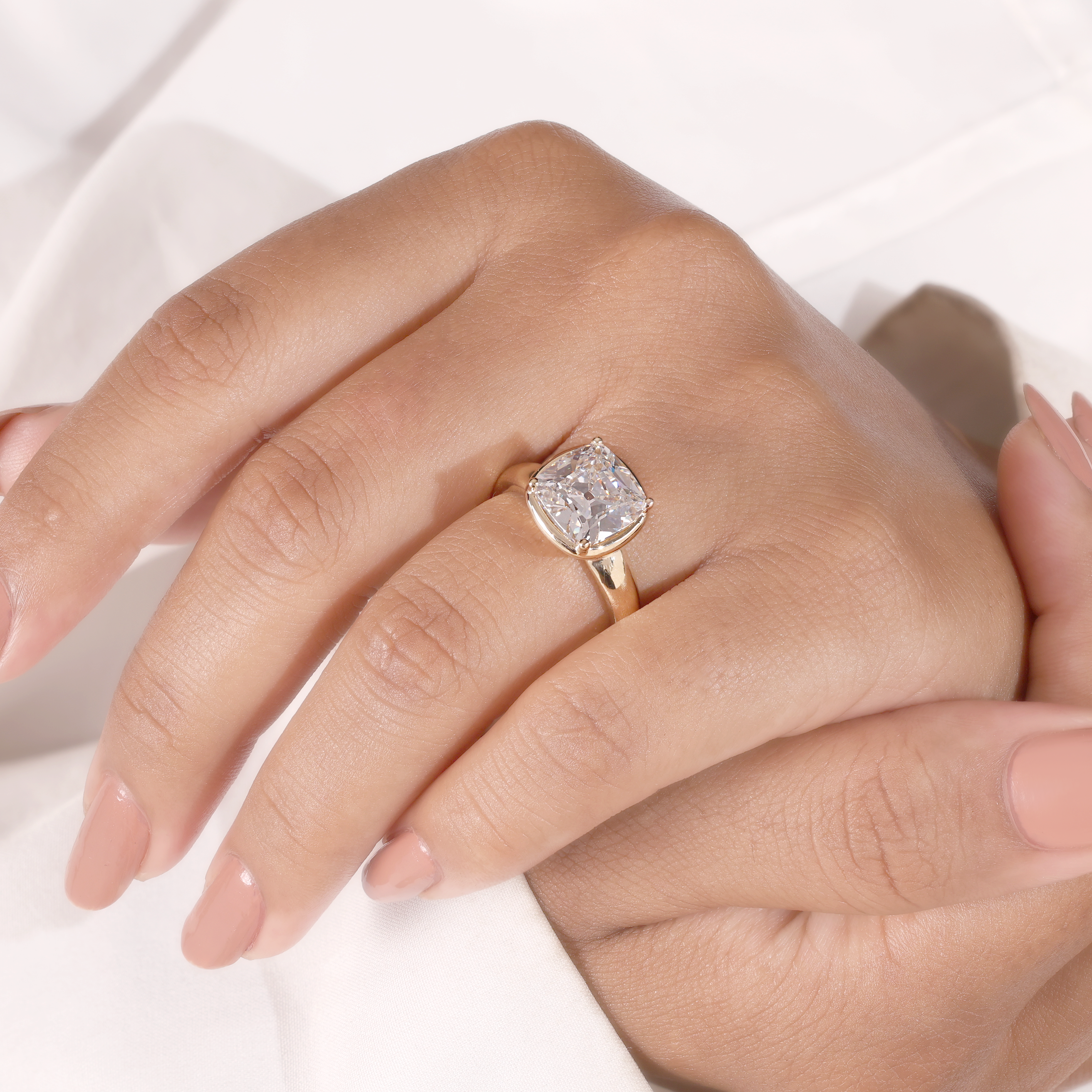 4Ct Old Minded Cushion Solitaire Ring