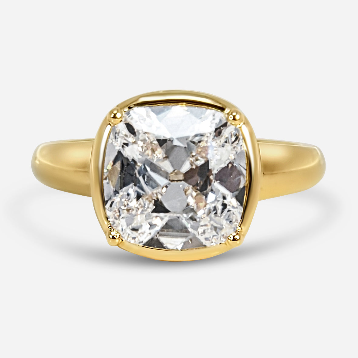 4ct old minded cushion solitaire ring