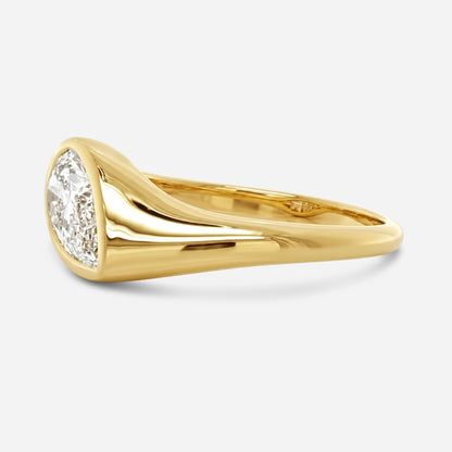 1.2Ct Pear Slanted Bezel Ring