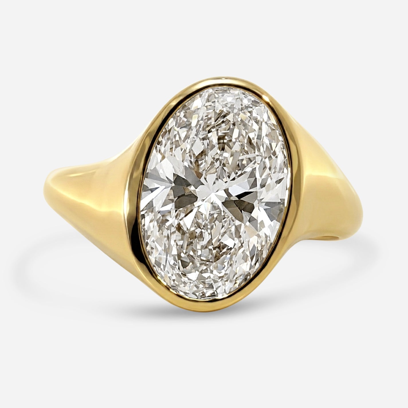 3.5ct oval yinyang bezel ring