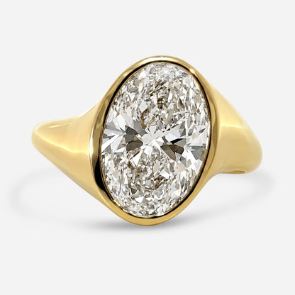 3.5Ct Oval YinYang Bezel Ring