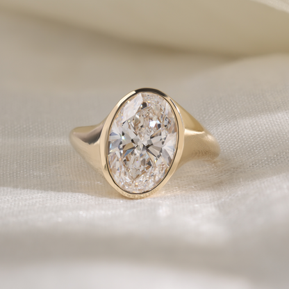 3.5Ct Oval YinYang Bezel Ring