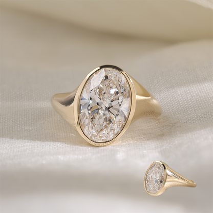 3.5Ct Oval YinYang Bezel Ring