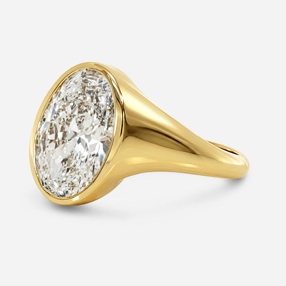 3.5Ct Oval YinYang Bezel Ring
