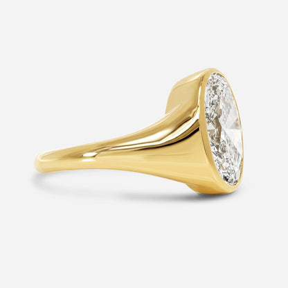 3.5Ct Oval YinYang Bezel Ring