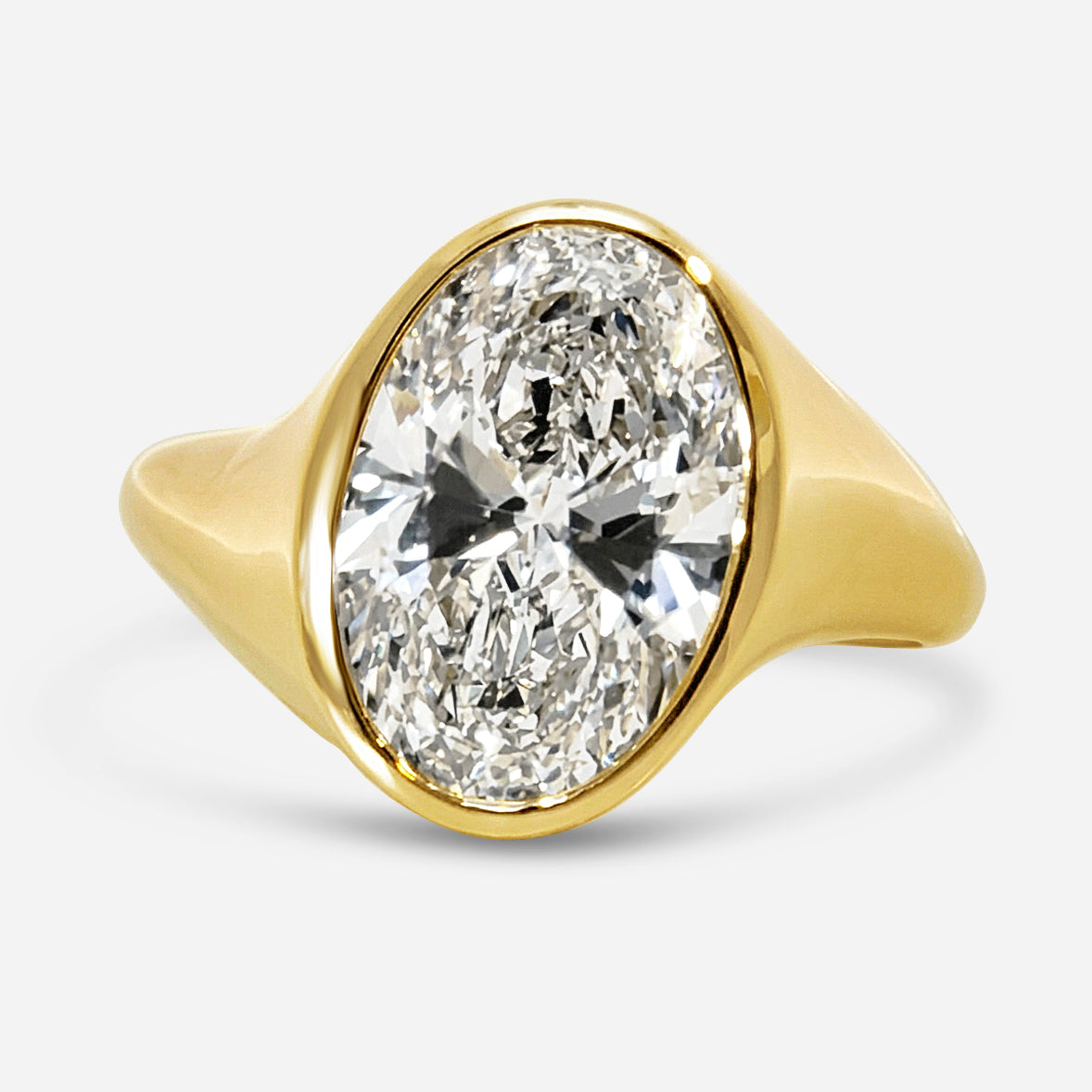 3.5ct oval yinyang bezel ring