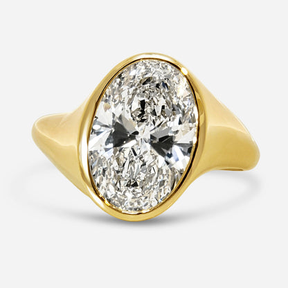3.5Ct Oval YinYang Bezel Ring