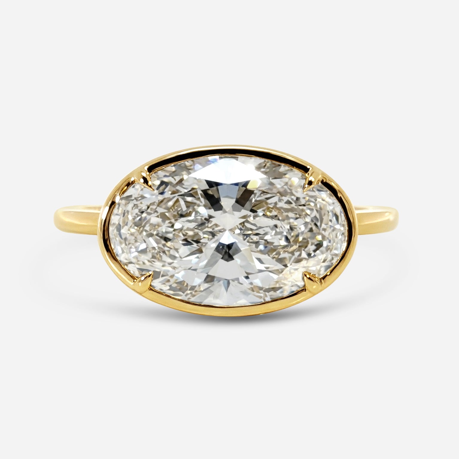 3.5ct Oval E/W 4-Prong Bezel Ring
