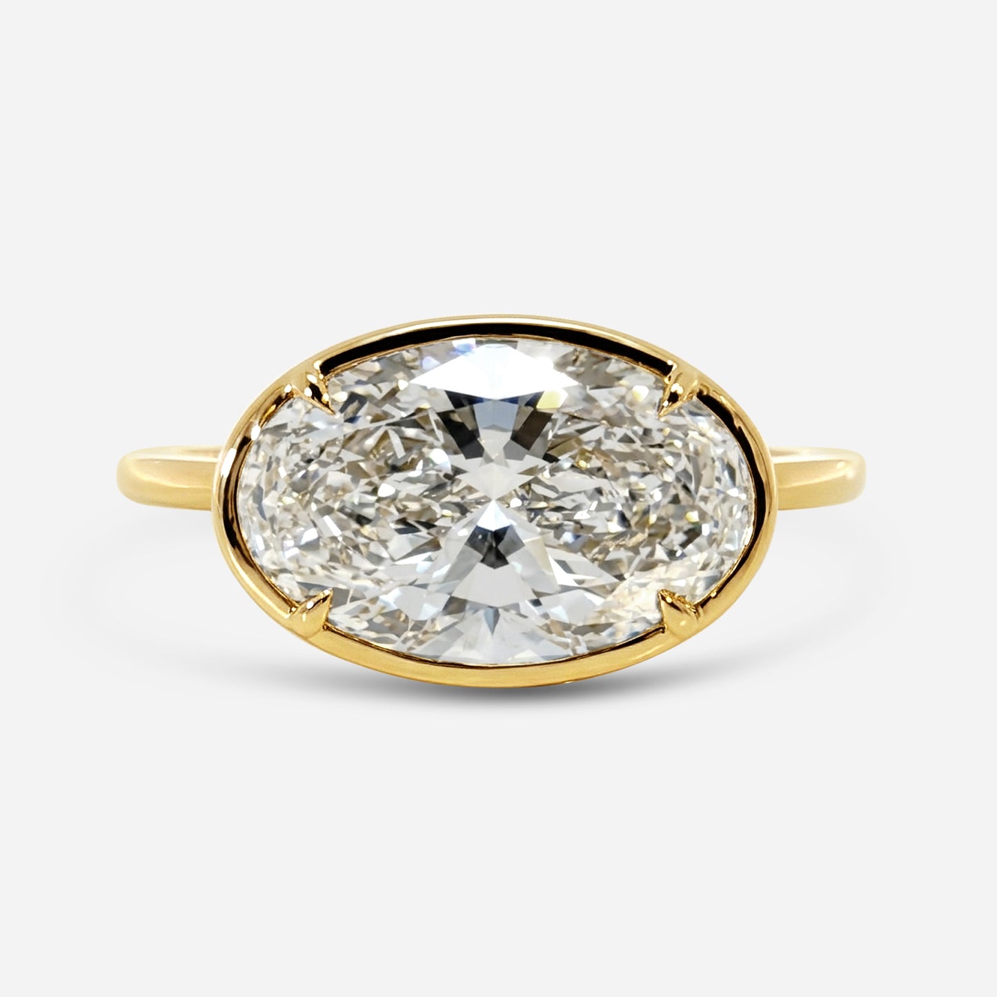 3.5ct oval e/w 4-prong bezel ring