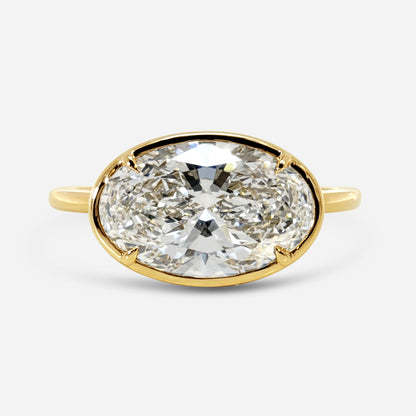 3.5ct Oval E/W 4-Prong Bezel Ring