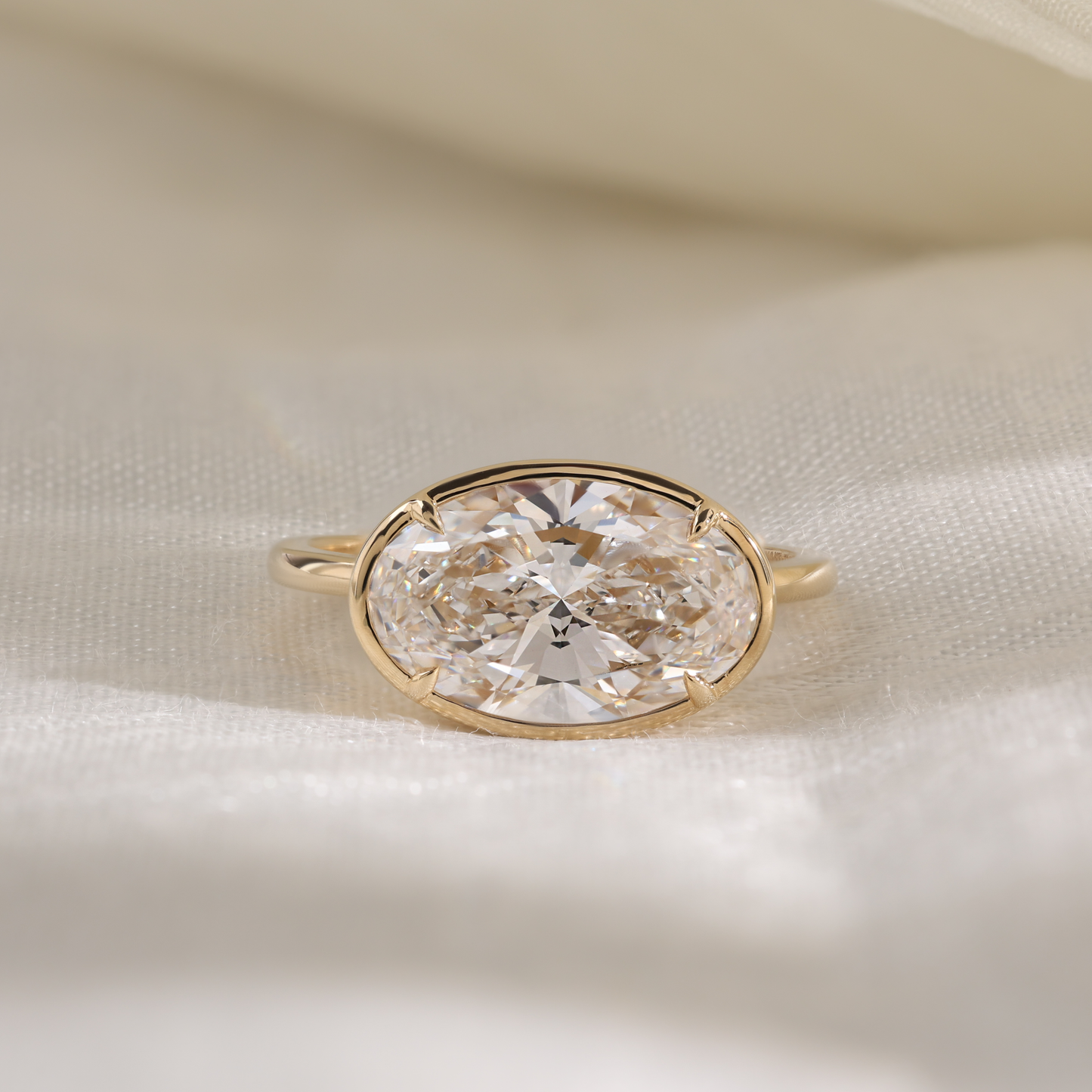 3.5ct oval e/w 4-prong bezel ring
