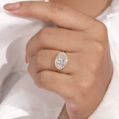 3.5ct Oval E/W 4-Prong Bezel Ring