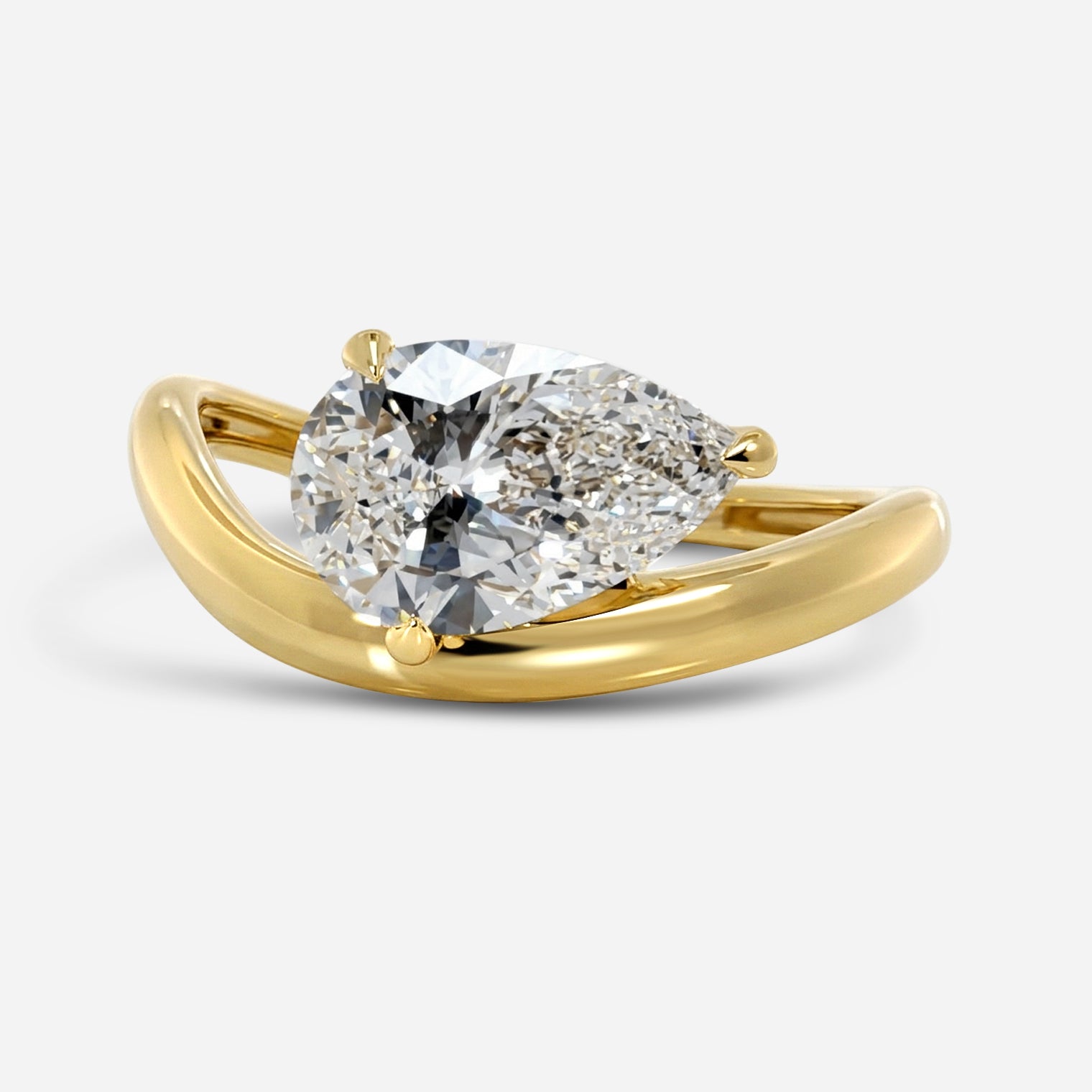 2Ct Pear Wave Solitaire