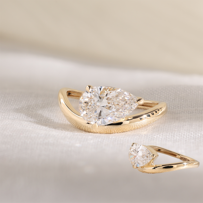 2Ct Pear Wave Solitaire