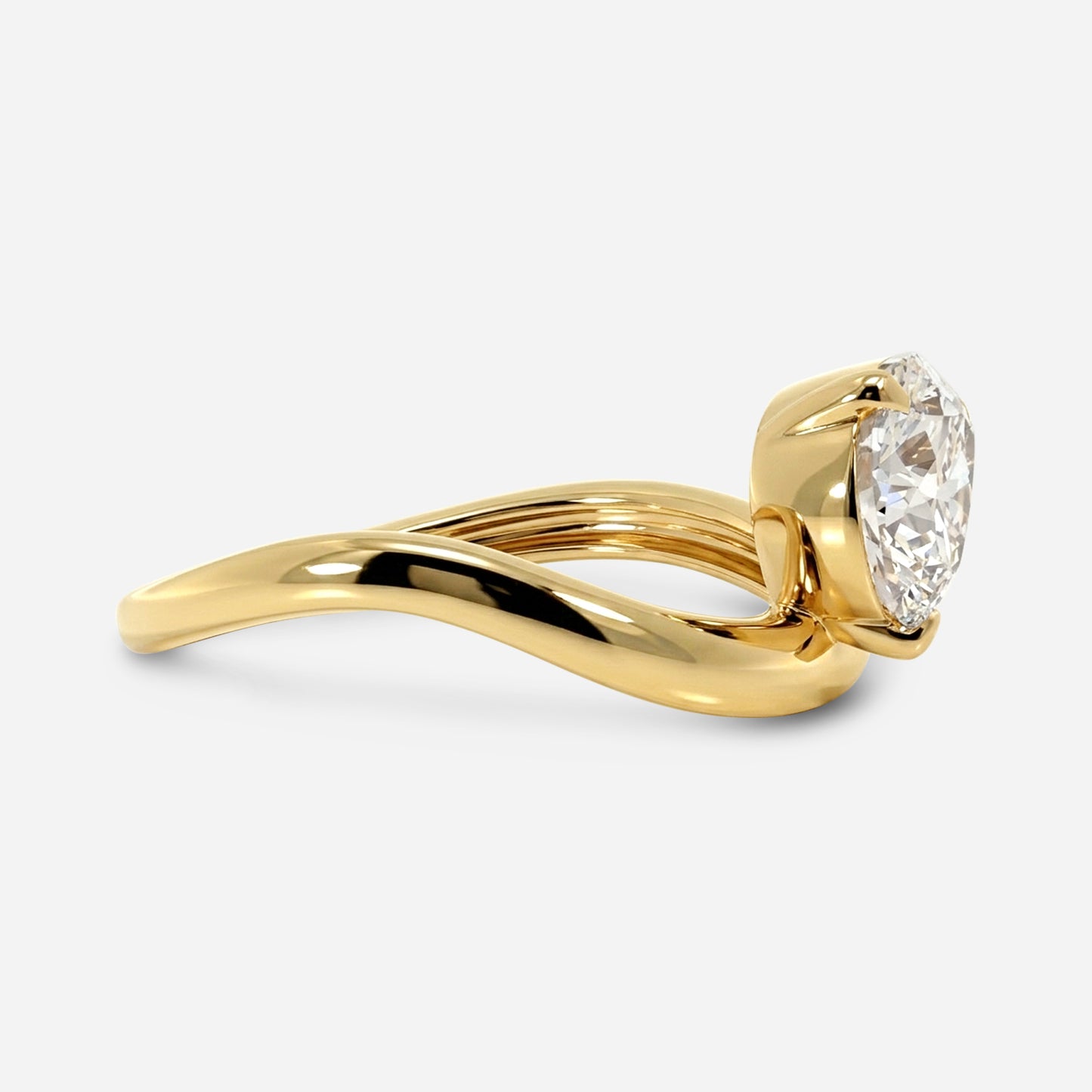 2ct pear wave solitaire