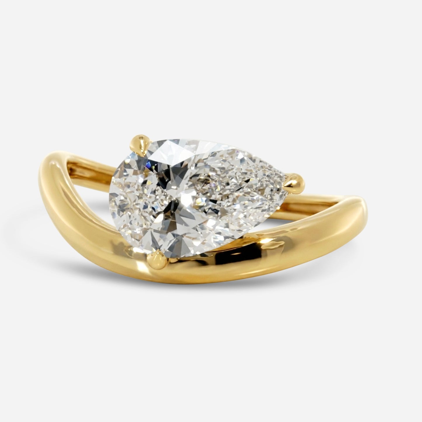 2ct pear wave solitaire