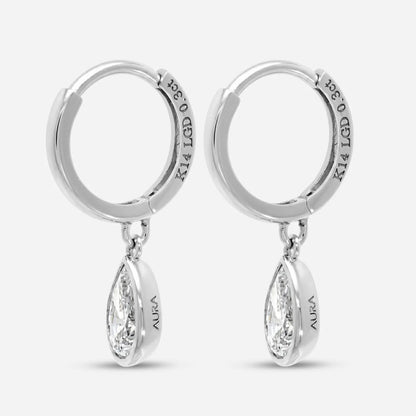 0.6CT Pear Bezel Drop Earrings