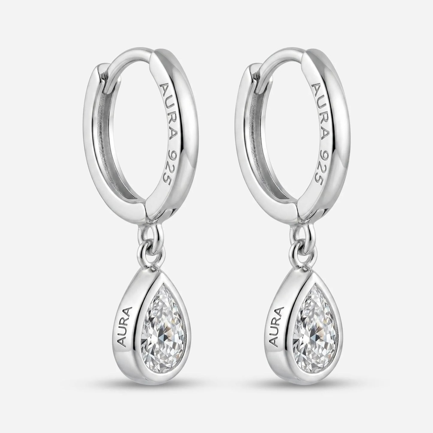 0.6ct pear bezel drop earrings
