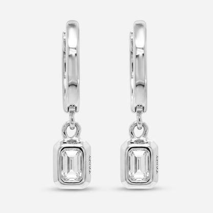 0.6 CTW Emerald Bezel Drop Earrings