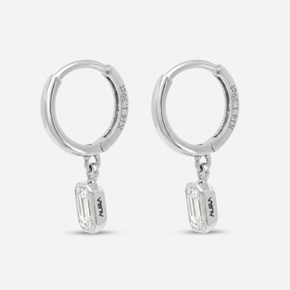 0.6 CTW Emerald Bezel Drop Earrings