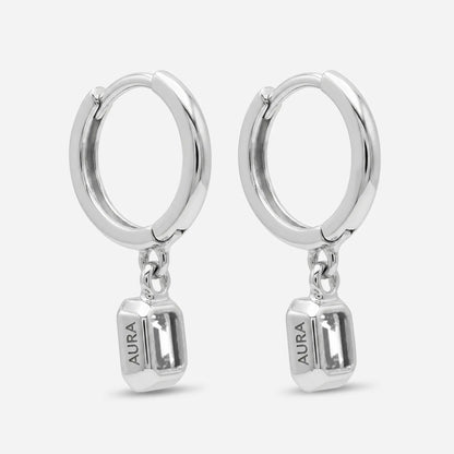 0.6 CTW Emerald Bezel Drop Earrings