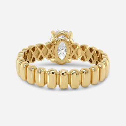 Ridged Oval Solitaire