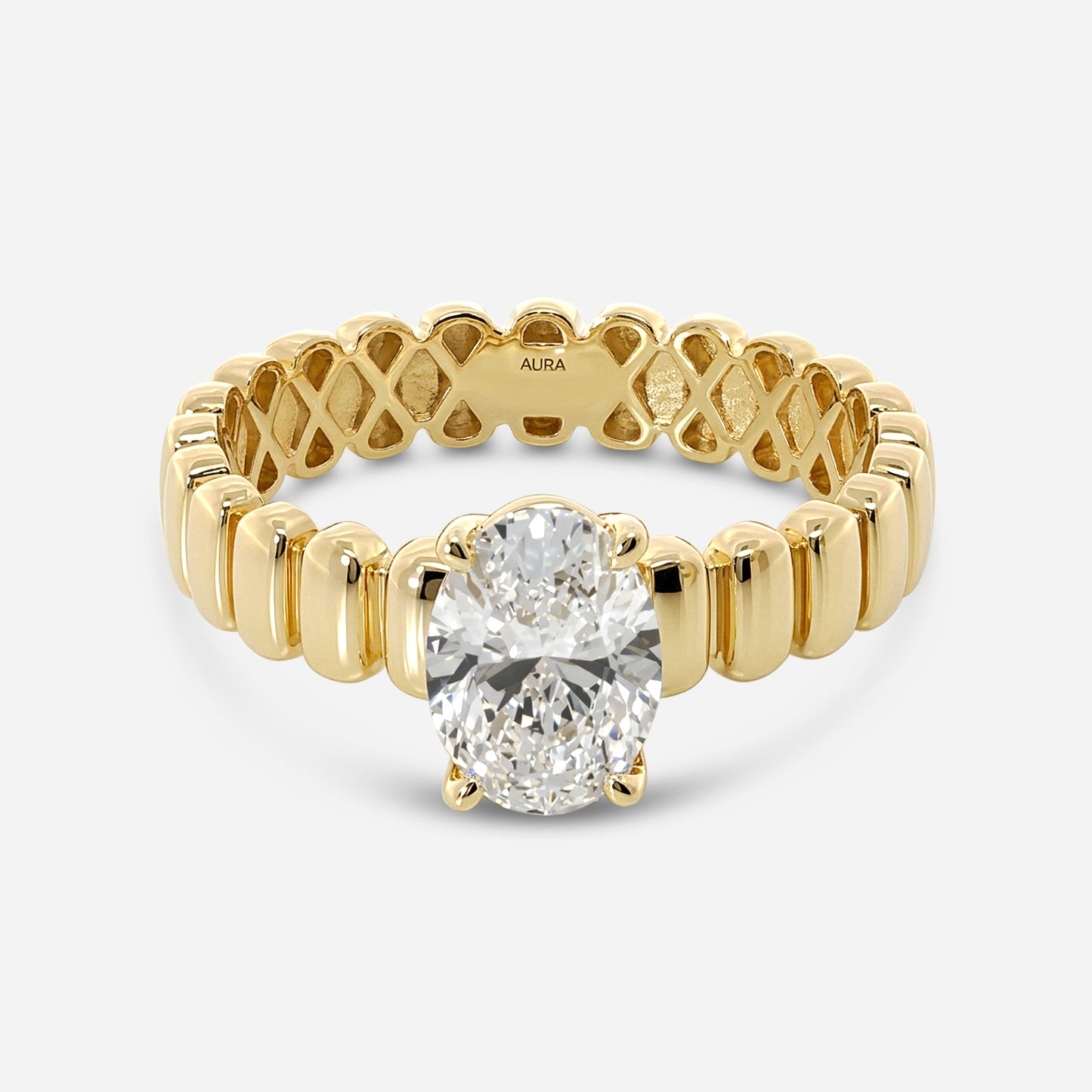ridged oval solitaire