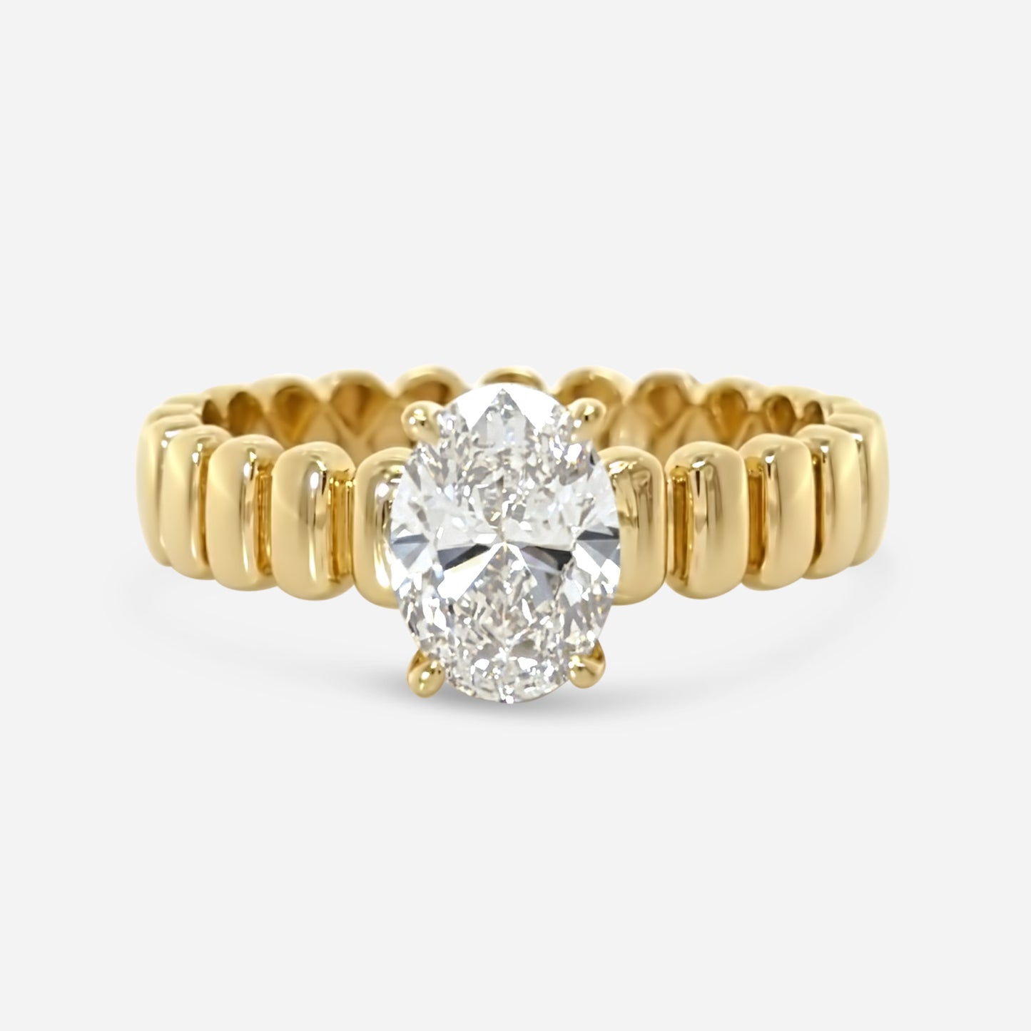 ridged oval solitaire