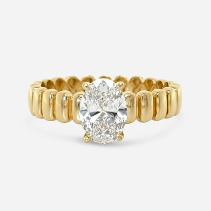 Ridged Oval Solitaire