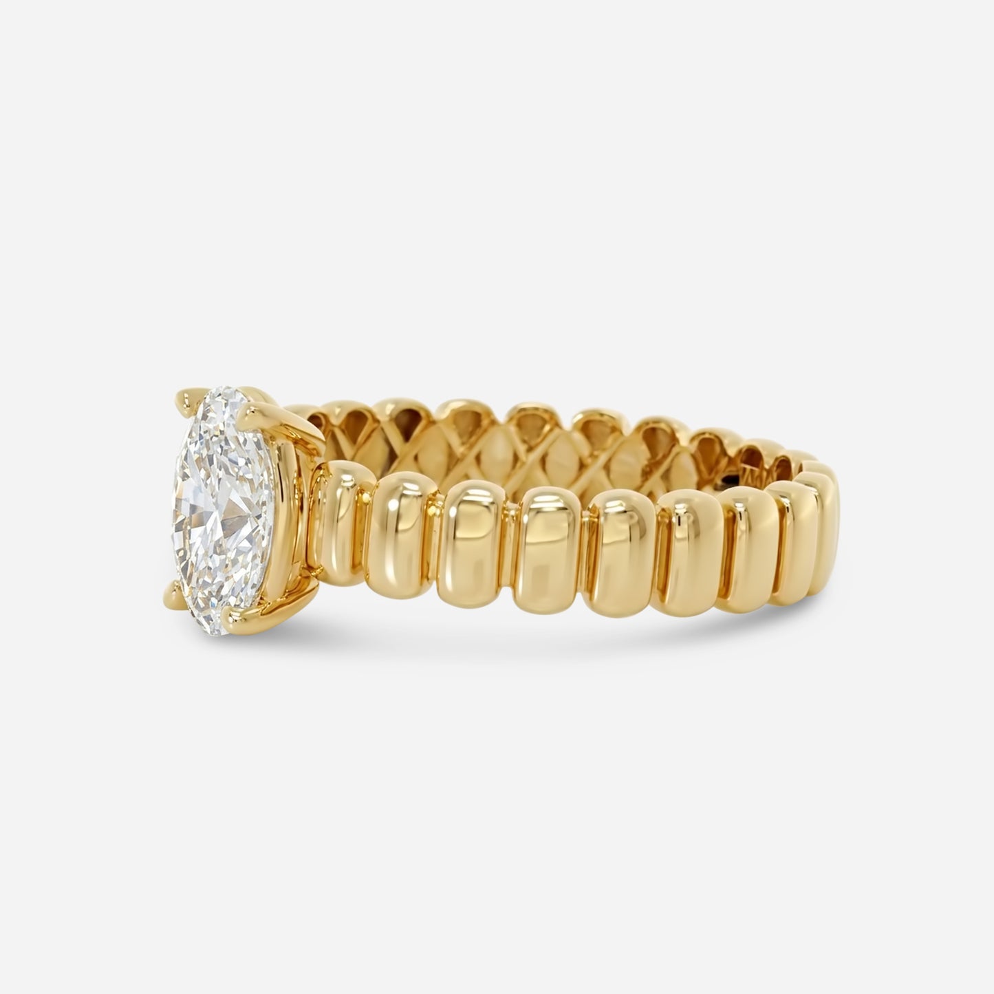 ridged oval solitaire