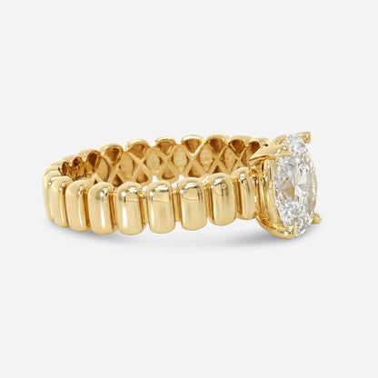 Ridged Oval Solitaire