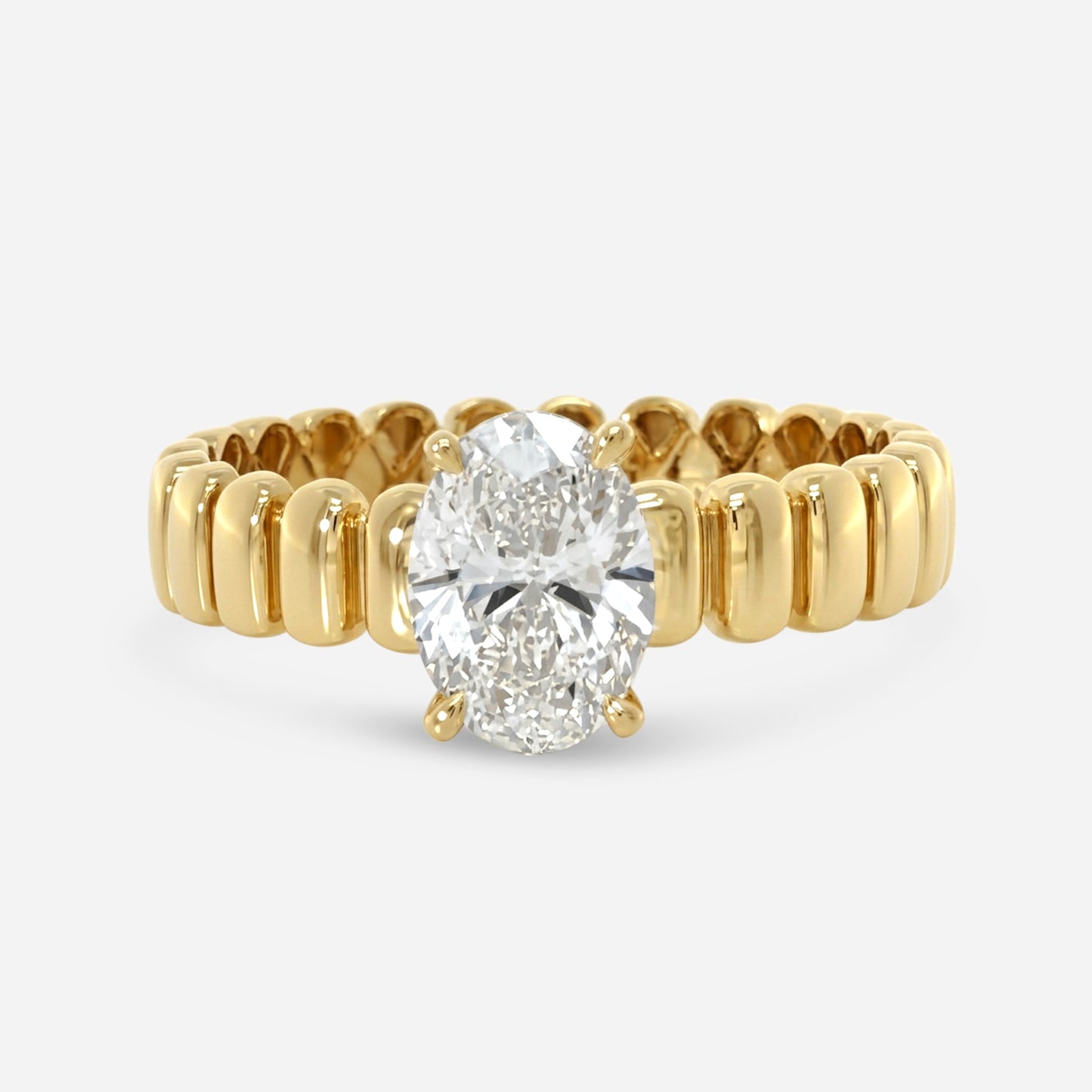 ridged oval solitaire