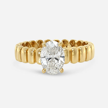 Ridged Oval Solitaire